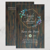 Papier MOINS CHER Enregistrer les dates Turquoise Blue Fl (Devant / Derrière)
