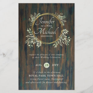 Papier MOINS CHER Faire-part de mariage Verdure Wreath BU