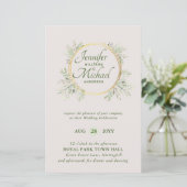 Papier MOINS CHER Faire-part de mariage Verdure Wreath BU (Debout devant)