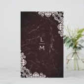 Papier Moins cher Lace effet Classic Initiales Mariage (Debout devant)