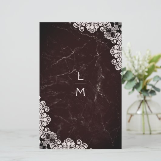 Papier Moins cher Lace effet Classic Initiales Mariage (Debout devant)