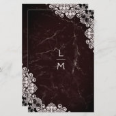 Papier Moins cher Lace effet Classic Initiales Mariage (Devant / Derrière)