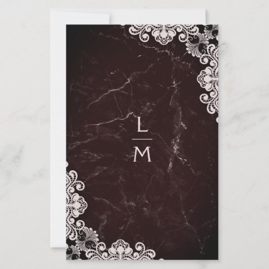 Papier Moins cher Lace effet Classic Initiales Mariage (Devant)