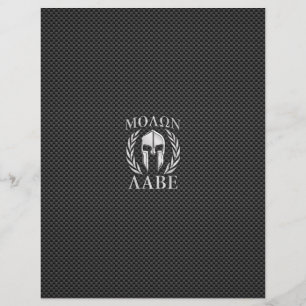 Papier Molon Labe Chrome Spartan Casque sur fibre de carb