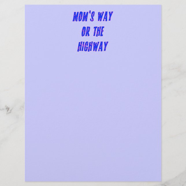 Papier Moms Way ou Highway Dire (Devant)