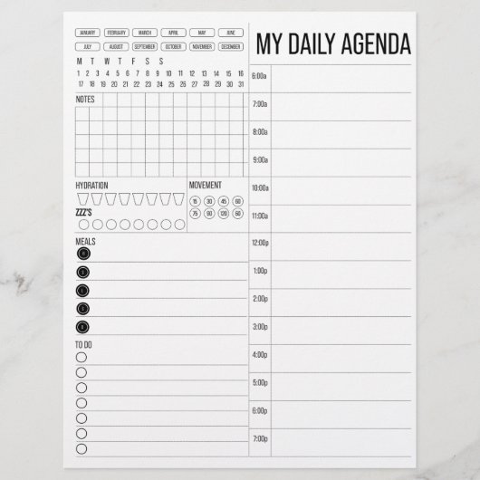 Papier Mon agenda quotidien (Devant)