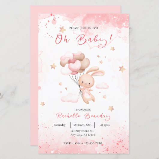 Papier Mon bébé lapin animal mignon (Devant / Derrière)