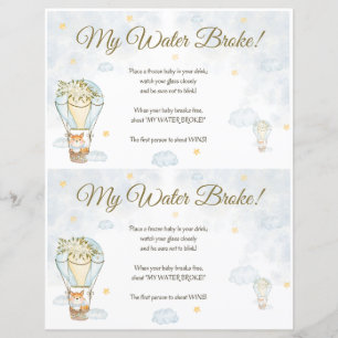 Papier Mon Eau A Cassé ! Jeu baby shower