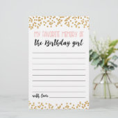 Papier Mon souvenir favori du jeu de fête de fille d'anni (Debout devant)