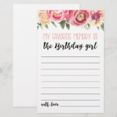 Papier Mon souvenir favori du jeu de fête de fille d'anni (Devant / Derrière)