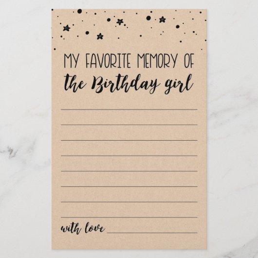 Papier Mon souvenir favori du jeu de fête de fille d'anni (Devant)