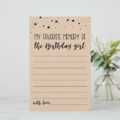 Papier Mon souvenir favori du jeu de fête de fille d'anni (Debout devant)