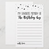 Papier Mon souvenir favori du jeu de fête des garçons d'a (Devant / Derrière)