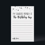 Papier Mon souvenir favori du jeu de fête des garçons d'a<br><div class="desc">Achetez ce jeu et profitez de la haute qualité Mon souvenir favori de l'Anniversaire garçon Jeu pour votre événement! Design noir et blanc.</div>