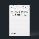 Papier Mon souvenir favori du jeu de fête des garçons d'a<br><div class="desc">Achetez ce jeu et profitez de la haute qualité Mon souvenir favori de l'Anniversaire garçon Jeu pour votre événement! Design noir et blanc.</div>