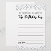 Papier Mon souvenir favori du jeu de fête des garçons d'a (Devant / Derrière)