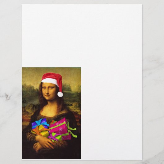 Papier Mona Lisa Arrive Comme Père Noël (Devant)