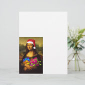 Papier Mona Lisa Arrive Comme Père Noël (Debout devant)
