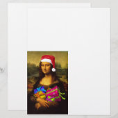 Papier Mona Lisa Arrive Comme Père Noël (Devant / Derrière)