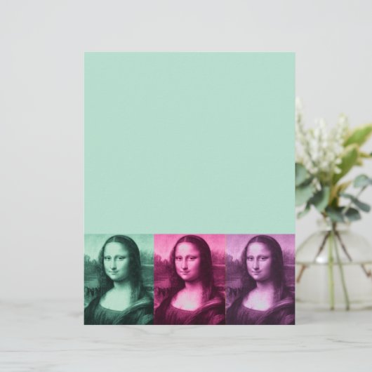 Papier Mona Lisa Rose vert violet (Debout devant)