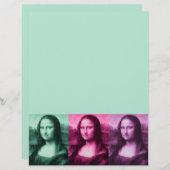 Papier Mona Lisa Rose vert violet (Devant / Derrière)