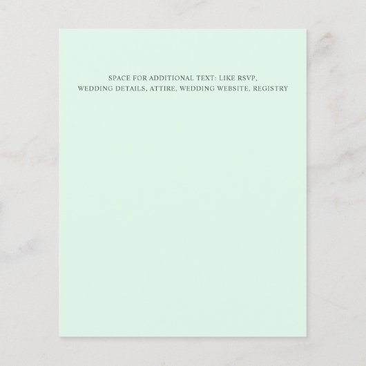 Papier Monnaie BAS COÛT Simple écriture minima Mariage (Dos)