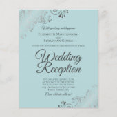 Papier Monnaie et Turquoise dentelle BUDGET Mariage Invit (Devant)