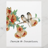 Papier Monnaie Inséparable vintage de fleurs de cerisier (Devant)