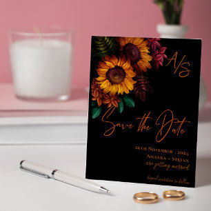 Papier Monogram Black Burnt Orange Wedding Enregistrer la