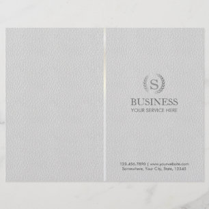 Papier Monogram Silver Laurel Wreath Gris Cuir Bi-Fold