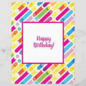 Papier Monogramme Arc-en-ciel lignes diagonales Motif Pop (Dos)