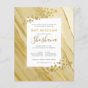 Papier Monogramme bat mitzvah Budget Gold Parties scintil