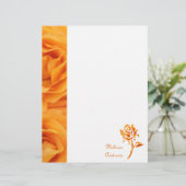 Papier Monogramme Beau Jaune Orange Hybride Roses de thé (Debout devant)