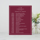 Papier Monogramme bordeaux simple Élégant scénario de mar (Debout devant)