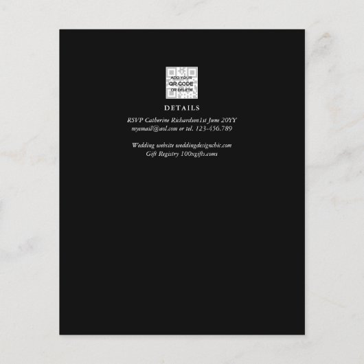 Papier MONogramme BUDGÉTAIRE Mariage officiel noir tout e (Dos)