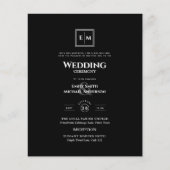 Papier MONogramme BUDGÉTAIRE Mariage officiel noir tout e (Devant)