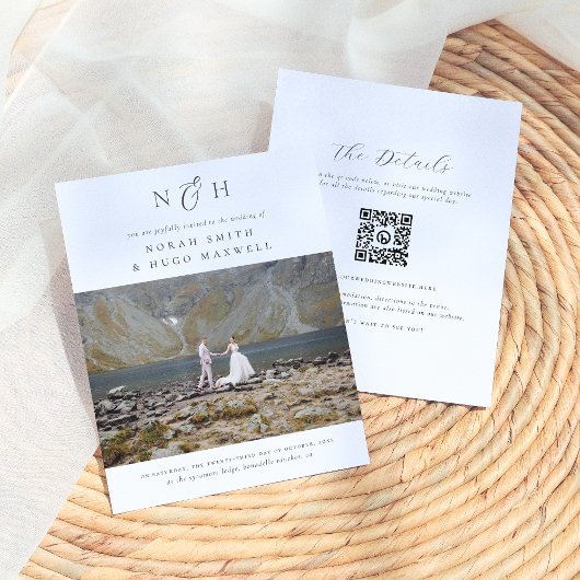Papier Monogramme budgétaire tout en un code QR Mariage p