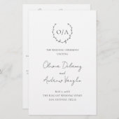 Papier Monogramme classique Cimier de couronne de couronn (Devant / Derrière)