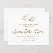 Papier Monogramme classique élégant, mariage Enregistrer  (Devant / Derrière)