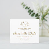 Papier Monogramme classique élégant, mariage Enregistrer  (Debout devant)