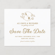 Monogramme classique élégant, mariage Enregistrer