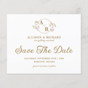 Papier Monogramme classique élégant, mariage Enregistrer