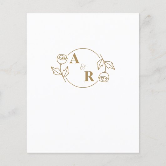 Papier Monogramme classique élégant mariage invitation bu (Dos)