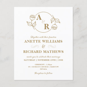 Papier Monogramme classique élégant mariage invitation bu