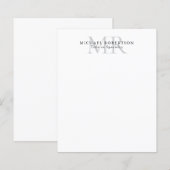 Papier Monogramme Classique Professionnel Minimaliste Sim (Devant / Derrière)