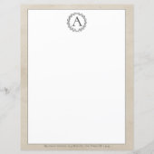 Papier Monogramme de couronne beige (Devant)