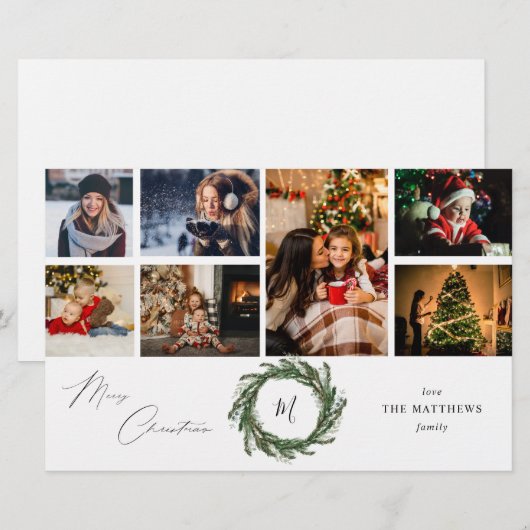 Papier Monogramme de couronne budgétaire 7 Photo Noël-Wh  (Devant / Derrière)