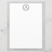 Papier Monogramme de couronne gris (Devant)
