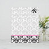 Papier Monogramme de framboise rose Damas (Debout devant)