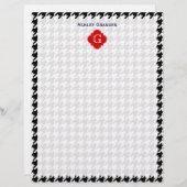 Papier Monogramme de Quatrefoil rouge blanc noir (Devant / Derrière)